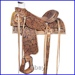 23BH HILASON Western Ranch Roping Cowboy Horse Saddle American Leather Tan
