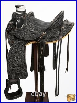 25BH Hilason Western Horse Wade Saddle American Leather Ranch Roping Antique