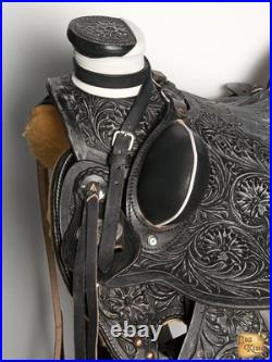 25BH Hilason Western Horse Wade Saddle American Leather Ranch Roping Antique