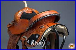 36HS Flex Tree Western Horse Saddle American Leather Trail Barrel By Hilason