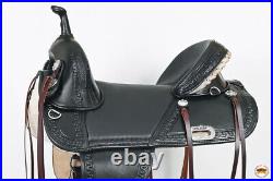 38HS 18 In Hilason Treeless Western Trail American Leather Saddle