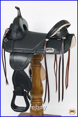 38HS 18 In Hilason Treeless Western Trail American Leather Saddle