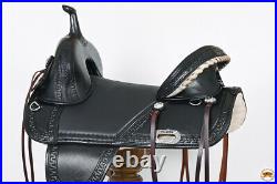 38HS 18 In Hilason Treeless Western Trail American Leather Saddle