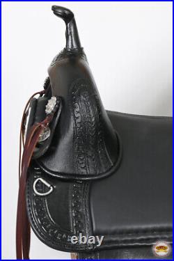 38HS 18 In Hilason Treeless Western Trail American Leather Saddle