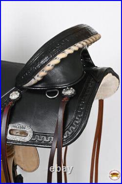 38HS 18 In Hilason Treeless Western Trail American Leather Saddle