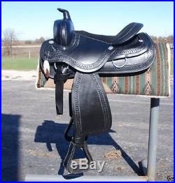 4024 New 15 BLACK draft horse western saddle 10 gullet by Frontier -THE BEST