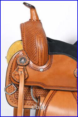 44SS Kids Youth Children Miniature Pony Saddle Leather Trail Western Tack