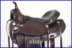 45HS HILASON Western Horse Saddle American Leather Flex Tree Trail & Pleasure