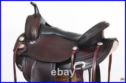 45HS HILASON Western Horse Saddle American Leather Flex Tree Trail & Pleasure