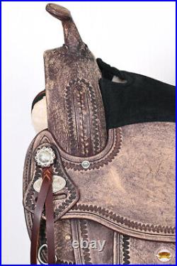 47HS 16 In Western Horse Saddle American Leather Treeless Trail Pleasure Hilason