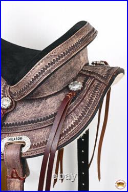 47HS 16 In Western Horse Saddle American Leather Treeless Trail Pleasure Hilason