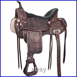 49HS 17 In Western Horse Saddle American Leather Treeless Trail Pleasure Hilason