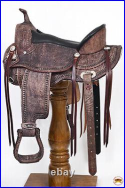 49HS 17 In Western Horse Saddle American Leather Treeless Trail Pleasure Hilason