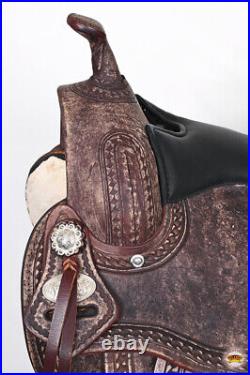 49HS 17 In Western Horse Saddle American Leather Treeless Trail Pleasure Hilason