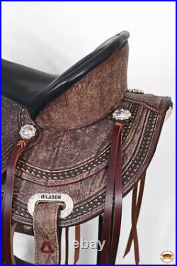 49HS 17 In Western Horse Saddle American Leather Treeless Trail Pleasure Hilason