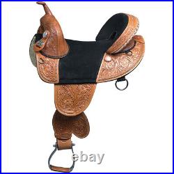 50HS 16 In Hilason Western Horse Treeless Trail Barrel Saddle American Leather