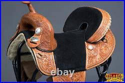 50HS 16 In Hilason Western Horse Treeless Trail Barrel Saddle American Leather