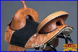 50HS 16 In Hilason Western Horse Treeless Trail Barrel Saddle American Leather