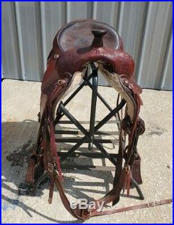 56-1 Circle Y 15.5 Park & Trail Saddle with back girth & matching breastcollar