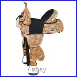 59CH Child Treeless Horse Saddle Western American Leather Barrel Hilason