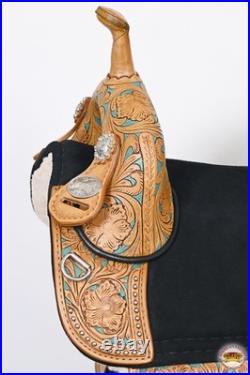 59CH Child Treeless Horse Saddle Western American Leather Barrel Hilason