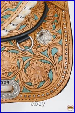 59CH Child Treeless Horse Saddle Western American Leather Barrel Hilason