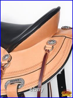 62HS Hilason Western Draft Horse Wide Gullet Trail American Leather Saddle