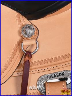 62HS Hilason Western Draft Horse Wide Gullet Trail American Leather Saddle