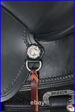 63HS Hilason Western Horse Wide Gullet Trail BlackAmerican Leather Saddle