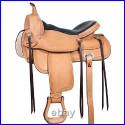 71HS 18 In HILASON Western Horse Saddle American Leather Flex Tree Trail &