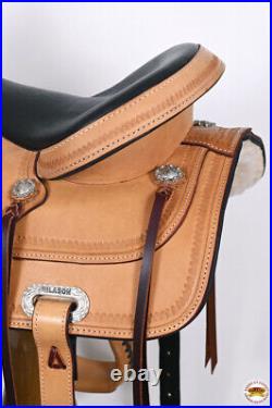 71HS 18 In HILASON Western Horse Saddle American Leather Flex Tree Trail &