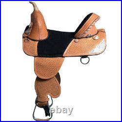 75HS 16 Treeless Western Trail Barrel Racing American Leather Saddle Hilason