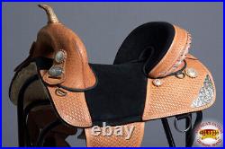 75HS 16 Treeless Western Trail Barrel Racing American Leather Saddle Hilason