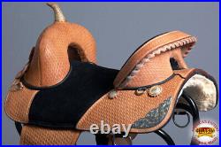 75HS 16 Treeless Western Trail Barrel Racing American Leather Saddle Hilason