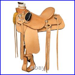 76BH 17 In Western Horse Saddle American Leather Wade Ranch Roping Tan Hilason