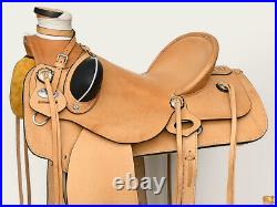 76BH 17 In Western Horse Saddle American Leather Wade Ranch Roping Tan Hilason