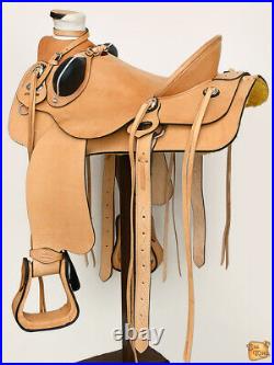 76BH 17 In Western Horse Saddle American Leather Wade Ranch Roping Tan Hilason