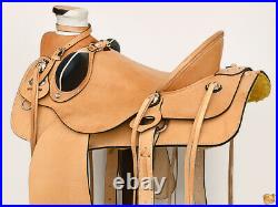 76BH 17 In Western Horse Saddle American Leather Wade Ranch Roping Tan Hilason