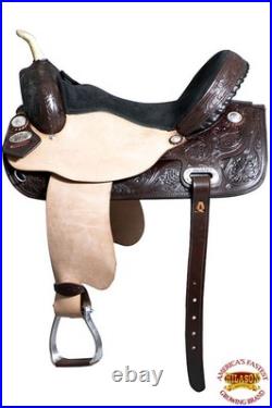 86HS HILASON Flex Tree Western Horse Saddle Leather Trail Barrel Racing