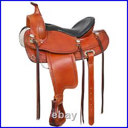 88HS 17 In Hilason Western Horse Wide Gullet Trail American Leather Saddle