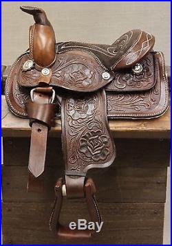 8 Brown Western Saddle Leather Miniature Trail Saddle Mini Horse