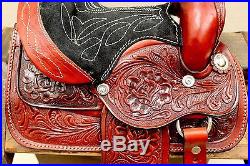 8 Kids Burgundy Western Leather Saddle Miniature Pony Saddle GREAT LOW PRICE