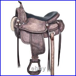 90HS 15 In HILASON Western Horse Saddle American Leather Flex Tree Trail &