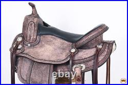 90HS 15 In HILASON Western Horse Saddle American Leather Flex Tree Trail &