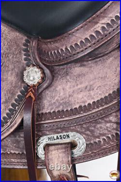 90HS 15 In HILASON Western Horse Saddle American Leather Flex Tree Trail &