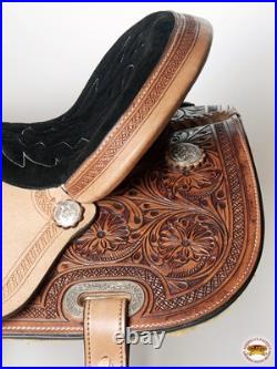 91BH Western Horse Barrel Racing Saddle Trail Pleasure American Leather Hilason