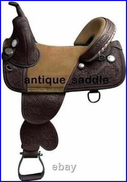 ANTIQUESADDLE Western Pleasure Barrel Racing Premium Leather TREELESS Saddle