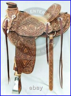 A Fork Leather Western Wade Tree Roping Ranch Horse Saddle Tack (Size 14 to 18)