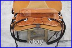 A Fork Premium Western Leather Wade Tree Roping Ranch Horse Saddles 10-20