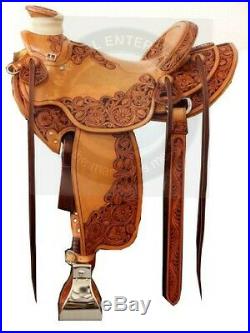 A Fork Wade Tree Roping Ranch Leather Western Horse Saddle Full Set Size 14 to18